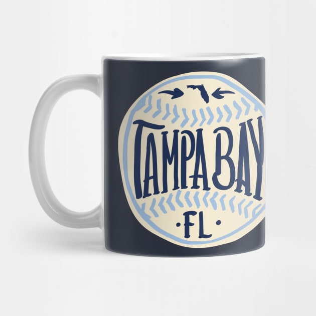 Tampa Bay Florida Hand Drawn Typography Baseball T-Shirt by goodwordsco